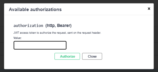SwaggerAPI authBearerToken