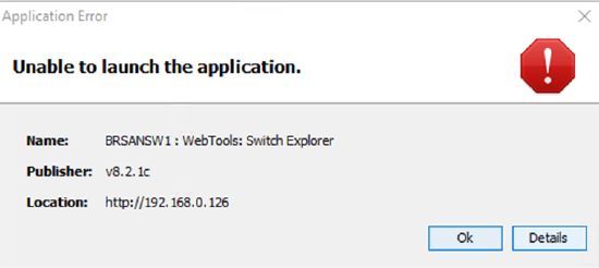 Brocade FOS Web Toolsにアクセスできません