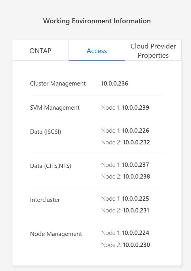 CVO-HA AzureのネットワークLIFを確認し、その目的は何ですか? CVO-HA AzureのネットワークLIFを確認し、その目的は何ですか?