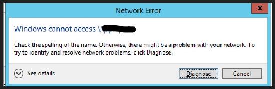 LIFがポート445で応答していないため、CIFS共有にアクセスできません