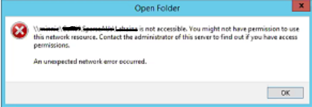 Unable to access folder from Windows Explorer
