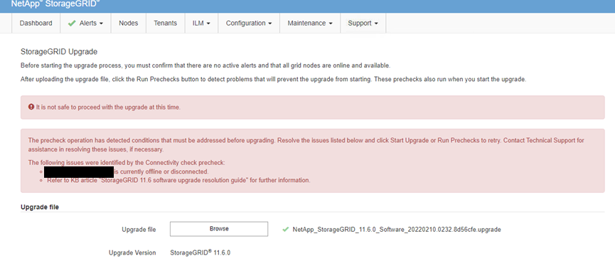 StorageGRID maintenance procedure stalls due to SSH Keys mismatch StorageGRID maintenance procedure stalls due to SSH Keys mismatch