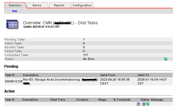 StorageGRID decommission stuck in pending state after retrying