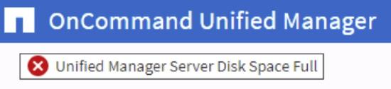 OCUM reports Unified Manager Server Disk Space Full